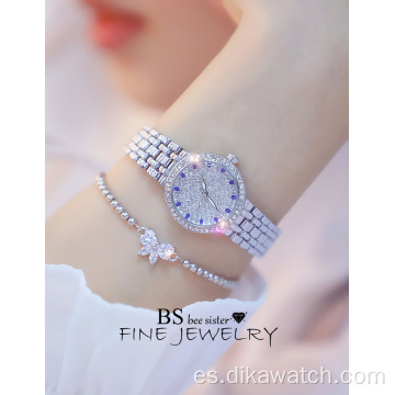 Nuevos relojes de diamantes para mujer BS 1598, reloj de pulsera de oro de lujo para mujer, reloj femenino con pulsera de diamantes, reloj de diamantes de imitación